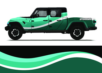 Car decal wrap design template vector illustration. 