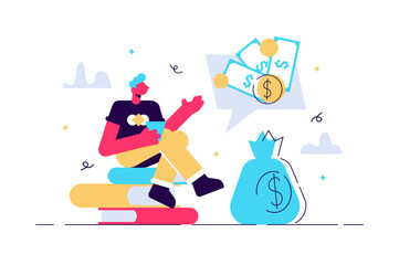 Vector illustration, financial problems, economic crisis, business