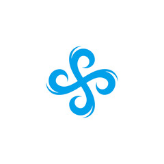 Obraz premium swirl wavy circle geometric motion water symbol vector