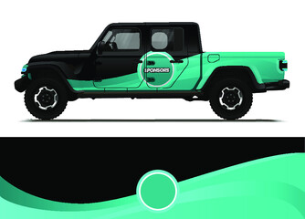 Fototapeta premium Car decal wrap design template vector illustration. 