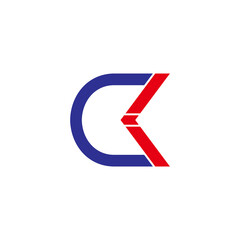 letter ck simple geometric motion arrow geometric line logo vector