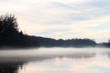 Fototapeta na wymiar Mist on the Fox River