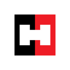 Obraz premium Square with H letter logo design vector