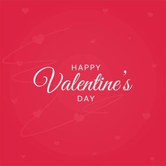 happy valentines day. valentines greeting card with small hearts on red background