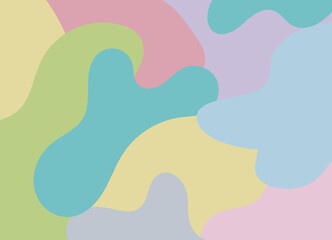 Abstract design with fluid colorful pastel shapes