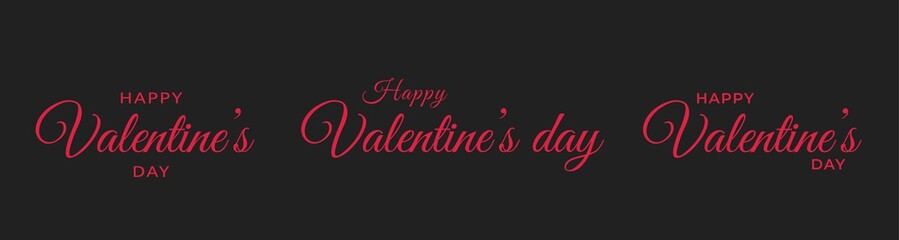 happy valentines day lettering set. valentines design elements. romantic and love wish