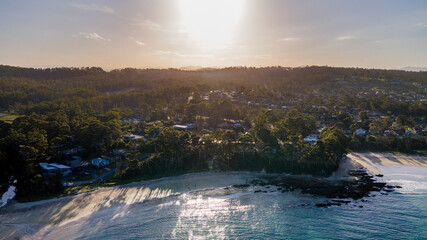 Summer sunset by the beach