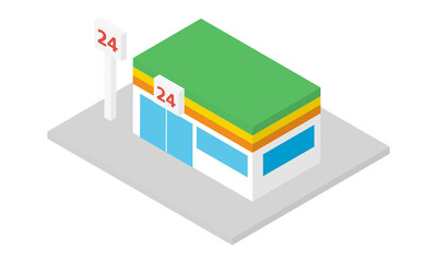 コンビニの建物イラスト