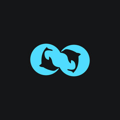 logo icon fish animal sea templet vector