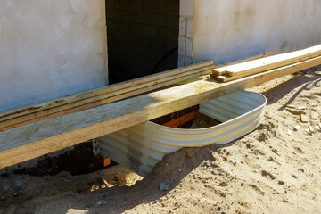 Windowswell on basement construction from window