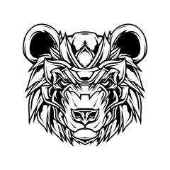 panda Line Art t shirt Illustration