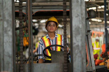Women black professional worker . Inspection technician, factory engineer, inspection of the...