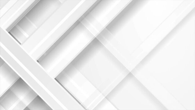 White paper stripes abstract geometric motion design. Concept technology background. Seamless looping. Video animation Ultra HD 4K 3840x2160