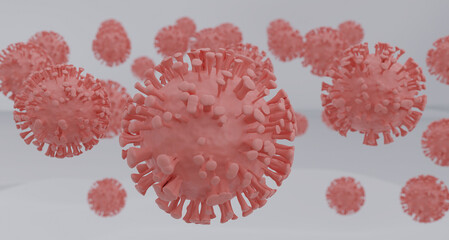 The coronavirus has mutated and the second strain is more aggressive than the original.3d rendering