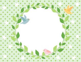 葉35　緑　フレーム　枠