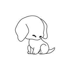 cute kawaii dog icon vector illustration