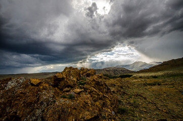 clouds over the mountains