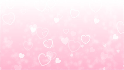 Pink valentine greeting wallpaper and card, small hearts,  blurred and out of focus drawings are intentional for artistic purpose