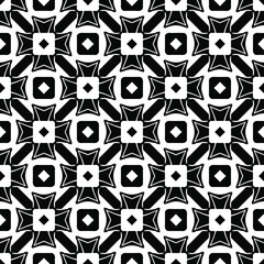 Black and white texture. Abstract seamless geometric pattern. 