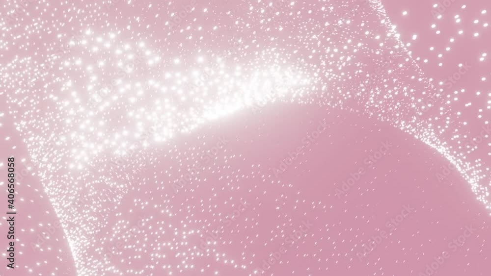 Poster infinite loop simple pink particle background animation with wave