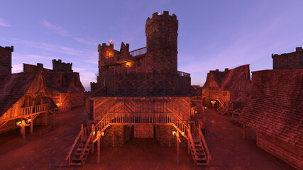 Obraz premium 石造りの要塞