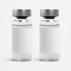 Injection glass bottles with blank white label