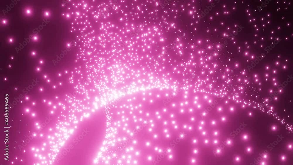 Poster infinite loop simple pink particle background animation with wave