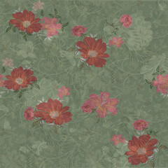 abstract digital flower design pattern on     backgorund1ok