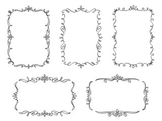 洋風カリグラフィー線装飾フレームセット