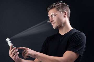 Smartphone with a futuristic face screening technology