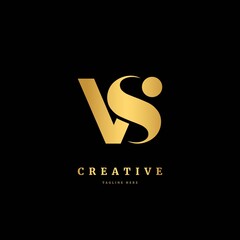 Initial letter VS or SV. Monogram logo design template. Minimalis logo concept for business and company.