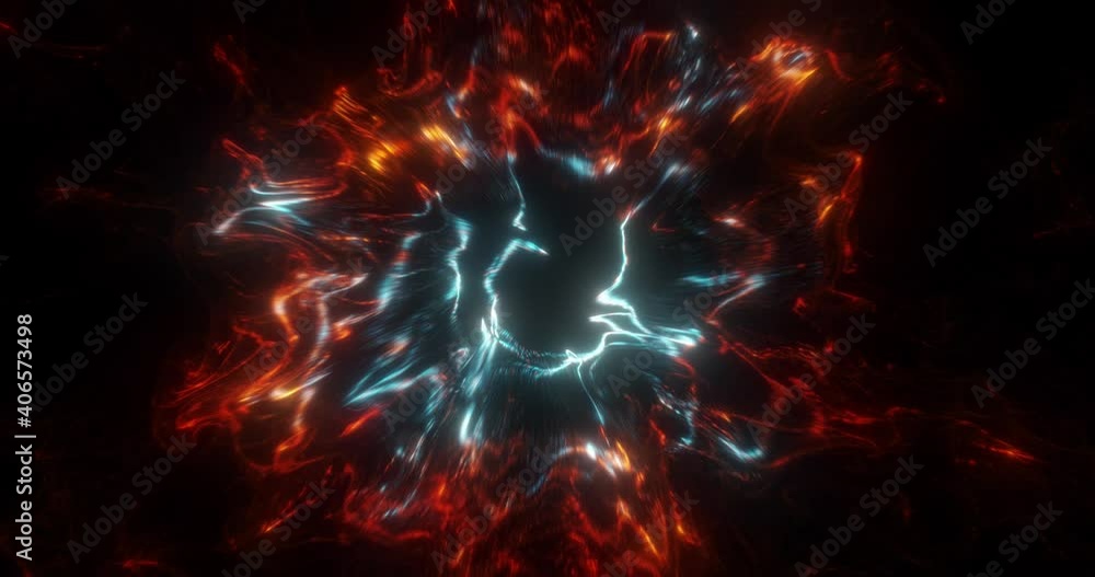 Poster exploding energy flowing in a rhythmic pattern. psychedelic motion effects. looped seamless footages