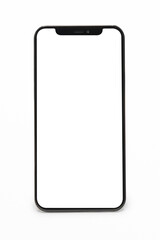 Smartphone with blank white screen innovative future technology