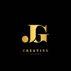 Initial letter JG logotype. Monogram logo design template. Minimalis logo concept for business and company.