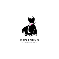 Beautiful dress woman logo simple creative for boutique logo vector design
