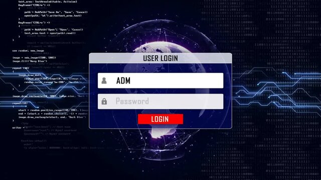 COMPUTER HACKED and Earth Connections Network, Animation, Background, Loop, 4k
