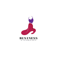 Beautiful dress woman logo simple creative for boutique logo vector design