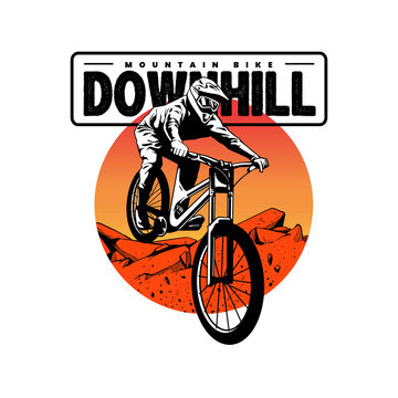 downhill mountain bike artwork Stock Vector | Adobe Stock