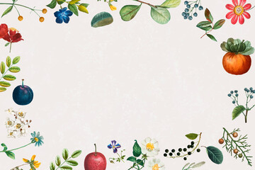 Floral frame background hand drawn illustration