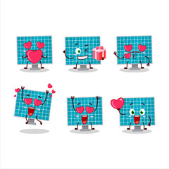 Solar panel cartoon character with love cute emoticon