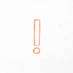 Orange hand drawn exclamation sign