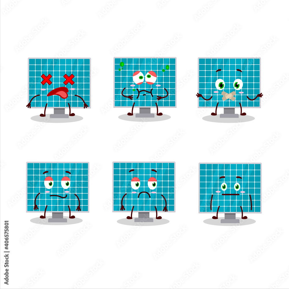 Poster solar panel cartoon character with nope expression