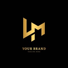 Initial letter LM with striped line. Luxury minimalist  logo design concept, fit for company and business.