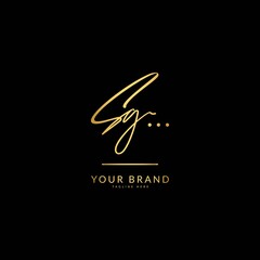 Initial letter SG. Monogram signature logo design template. Minimalis logo concept for business and company.