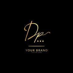 Initial letter DP. Monogram signature logo design template. Minimalis logo concept for business and company.