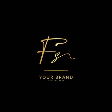 Initial letter FS. Monogram signature logo design template. Minimalis logo concept for business and company.