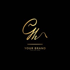 Initial letter GH. Monogram signature logo design template. Minimalis logo concept for business and company.