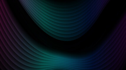 Dark blue and purple refracted waves abstract background