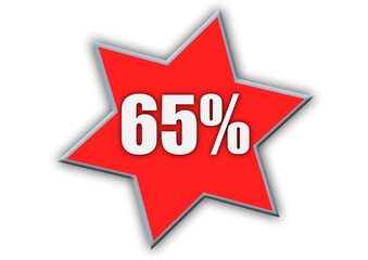 65 Percent off 3d Sign on White Background, Special Offer 65% Discount Tag, Sale Up to 65 Percent Off,big offer, Sale, Special Offer Label, Sticker, Tag, Banner, Advertising, offer Icon