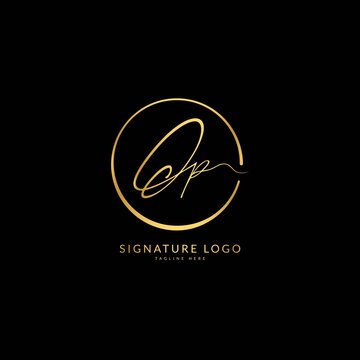 Initial letter Op. Monogram signature logo design template. Minimalis logo concept for business and company.
